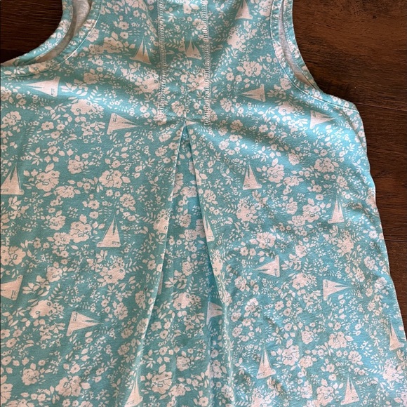 Tommy Girl Flowing Light Weight Nautical Tank Top with Bow Detail & Sailboats - Picture 7 of 7